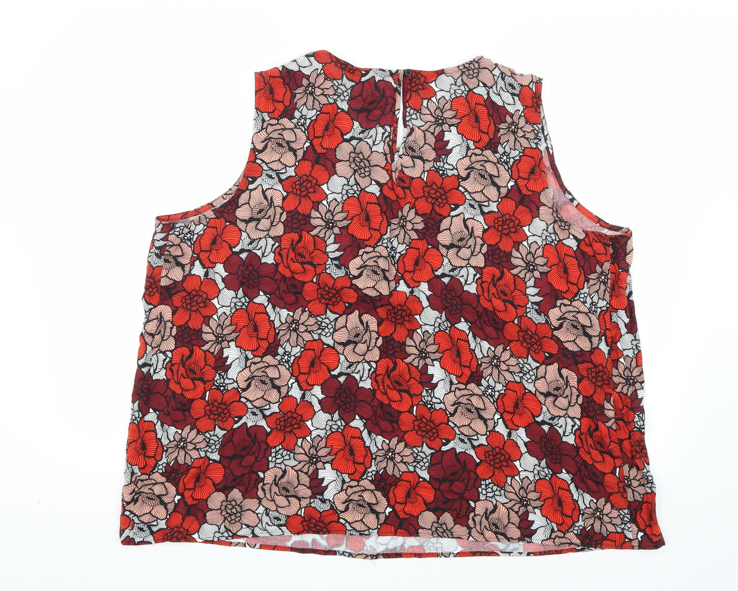 TU Womens Red Floral  Basic Blouse Size 22