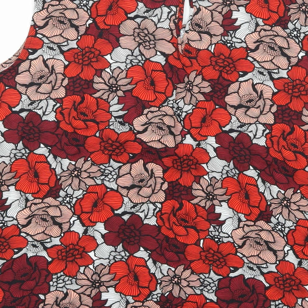 TU Womens Red Floral  Basic Blouse Size 22