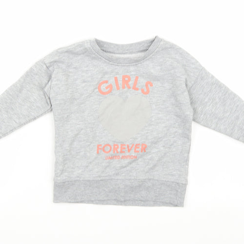 Primark Girls Grey   Pullover Jumper Size 2 Years