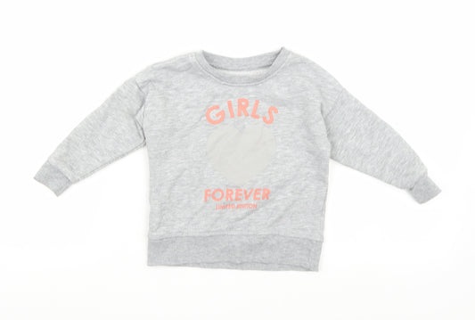 Primark Girls Grey   Pullover Jumper Size 2 Years