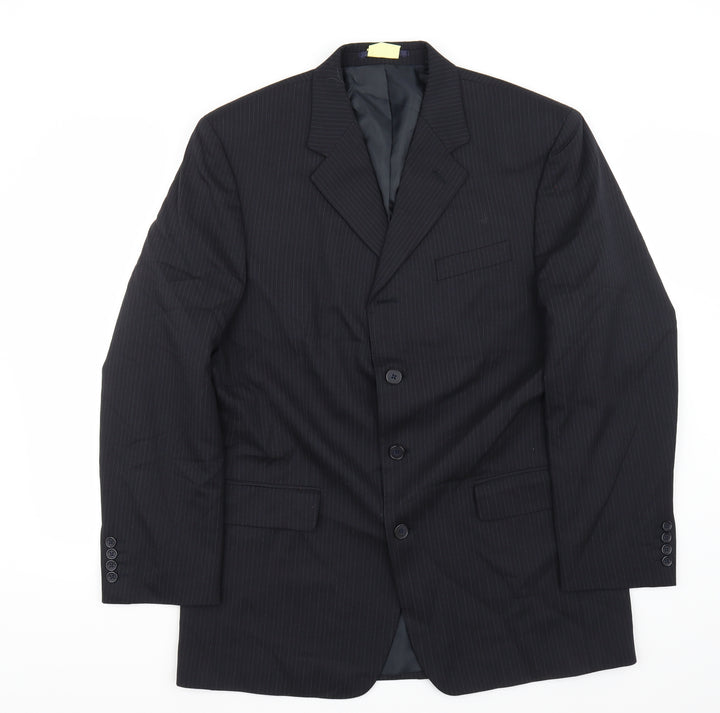 Armando Mens Black Jacket Suit Jacket Size 42