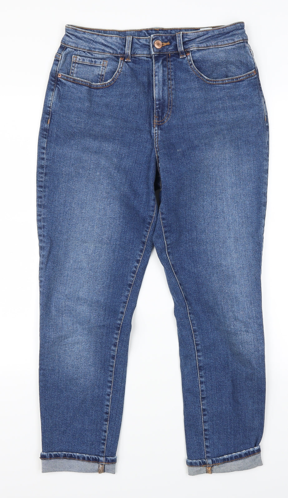Marks and Spencer Womens Blue  Denim Mom Jeans Size 12 L27 in