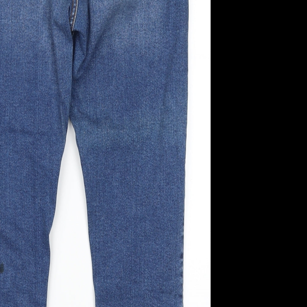 Marks and Spencer Womens Blue  Denim Mom Jeans Size 12 L27 in