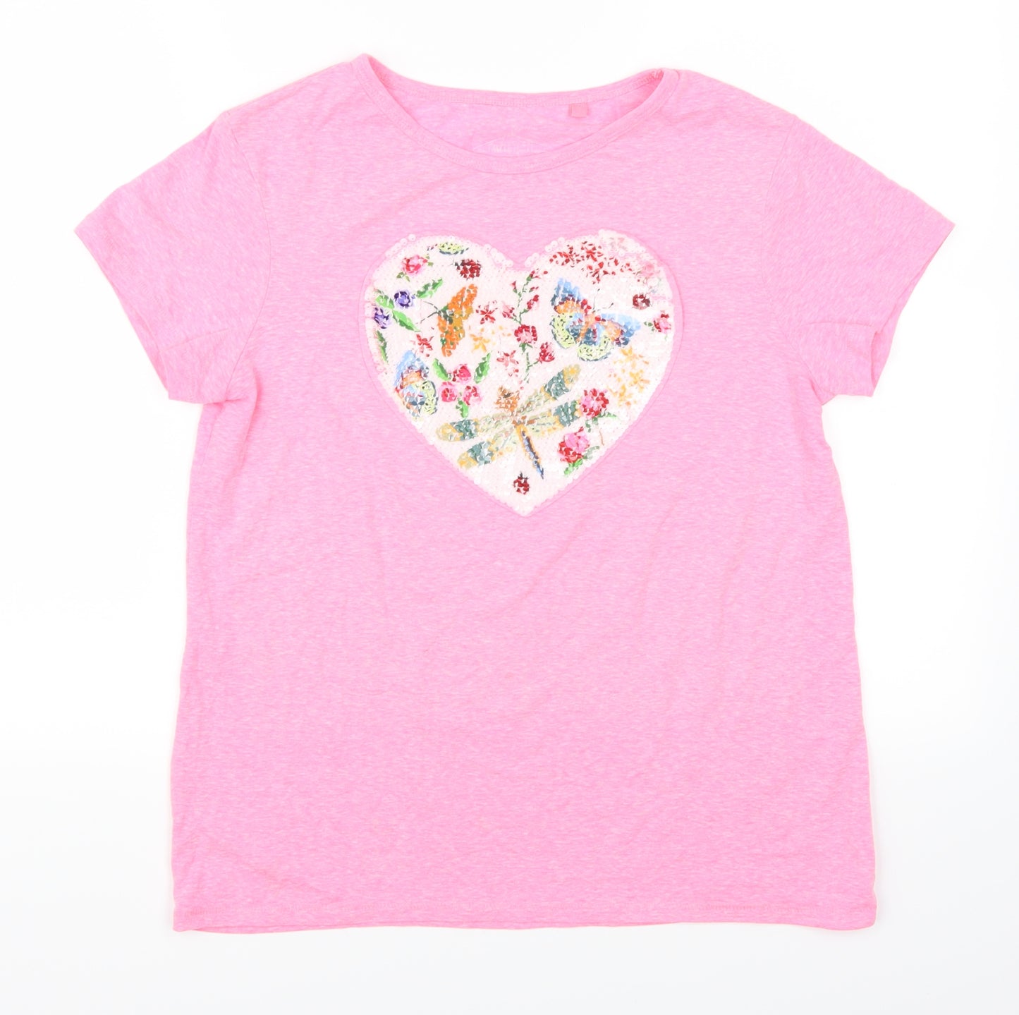 NEXT Girls Pink   Basic T-Shirt Size 15 Years  - Butterflies Dragonfly