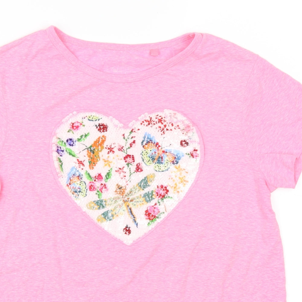 NEXT Girls Pink   Basic T-Shirt Size 15 Years  - Butterflies Dragonfly