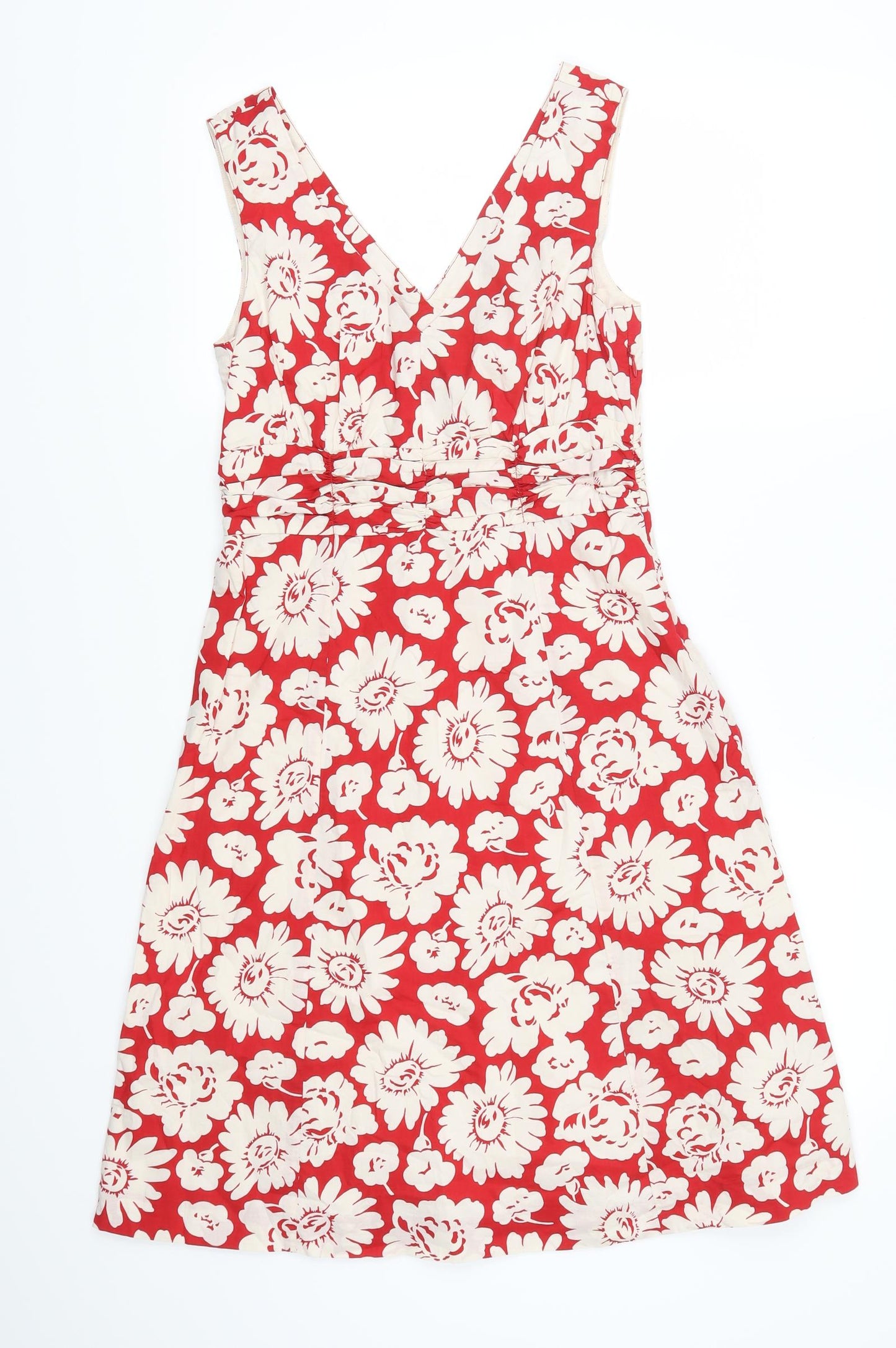Boden Womens Red Floral  A-Line  Size 6