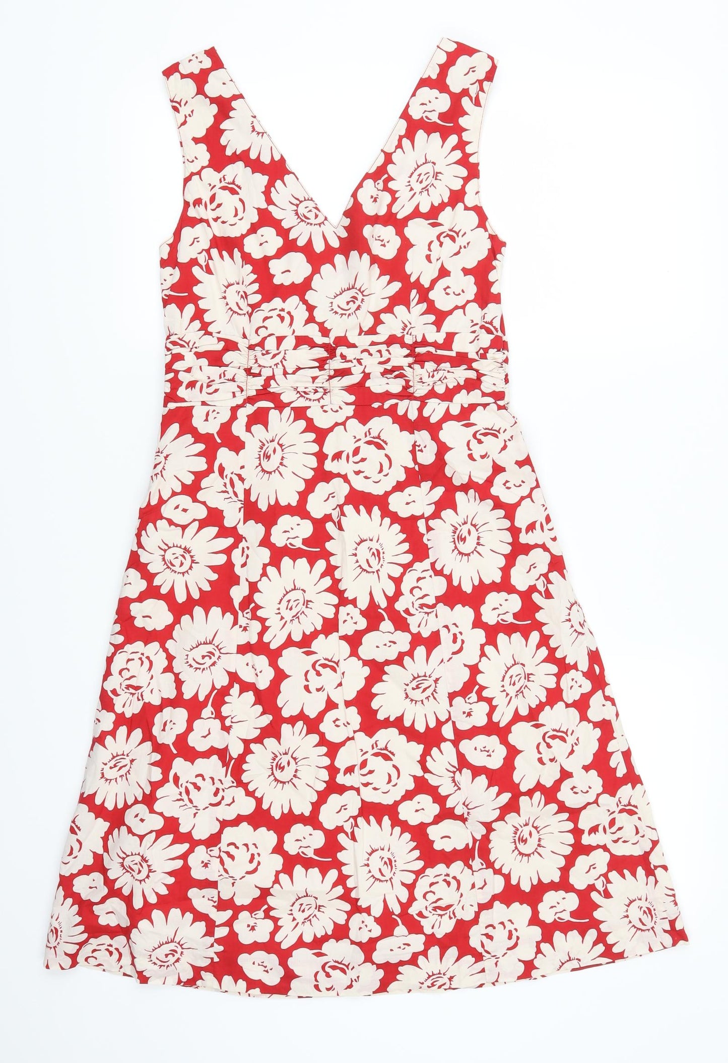 Boden Womens Red Floral  A-Line  Size 6
