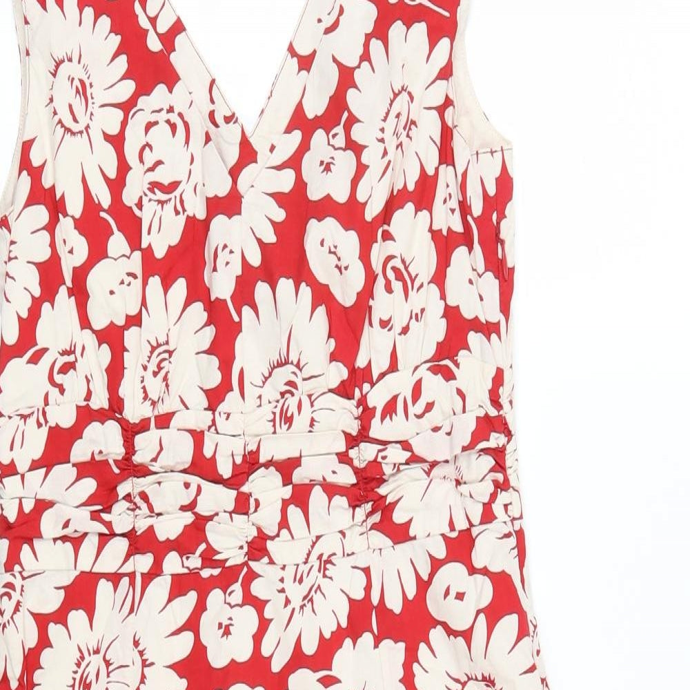 Boden Womens Red Floral  A-Line  Size 6