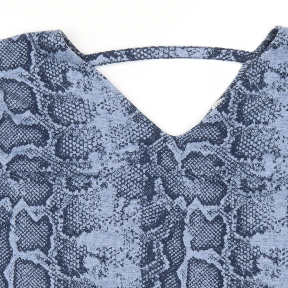 NEXT Womens Blue Animal Print  Basic T-Shirt Size 14