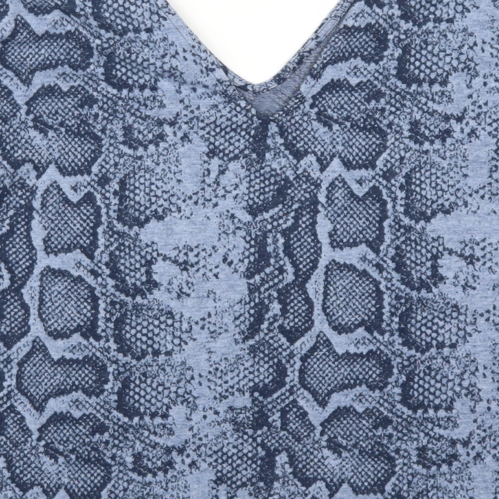 NEXT Womens Blue Animal Print  Basic T-Shirt Size 14