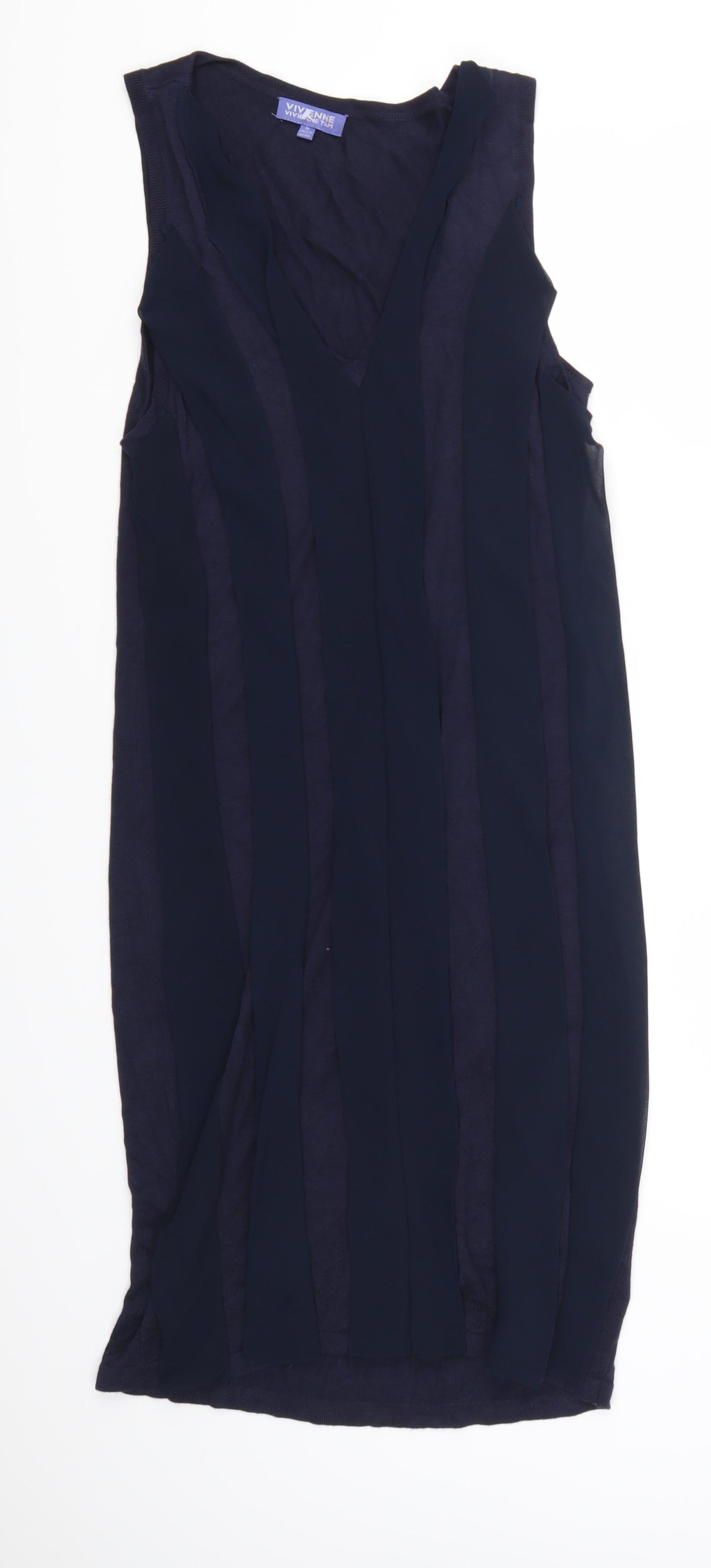 Vivienne Tam Womens Blue Striped  Pencil Dress  Size M