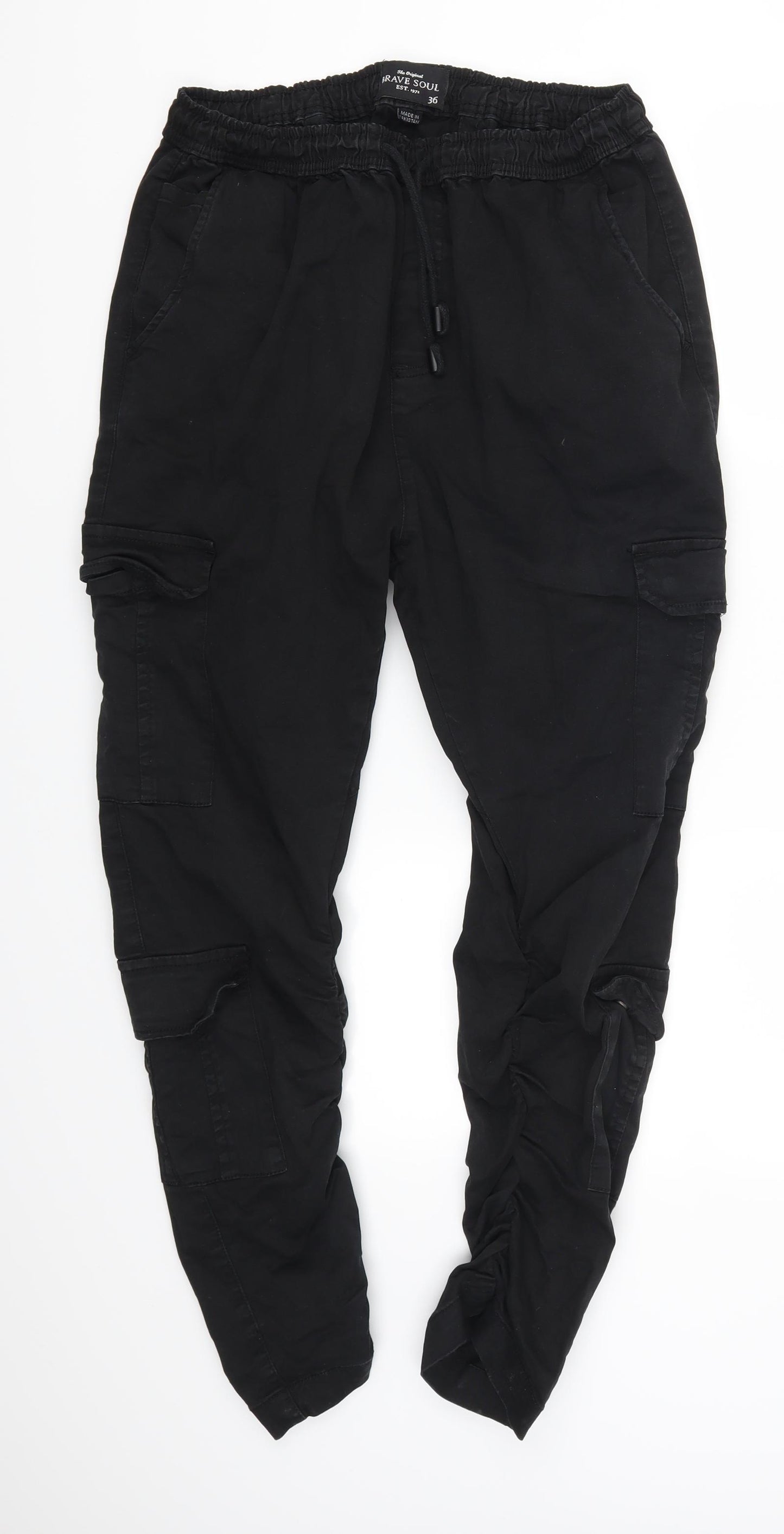 Brave Soul Womens Black   Cargo Trousers Size 36 in L28 in