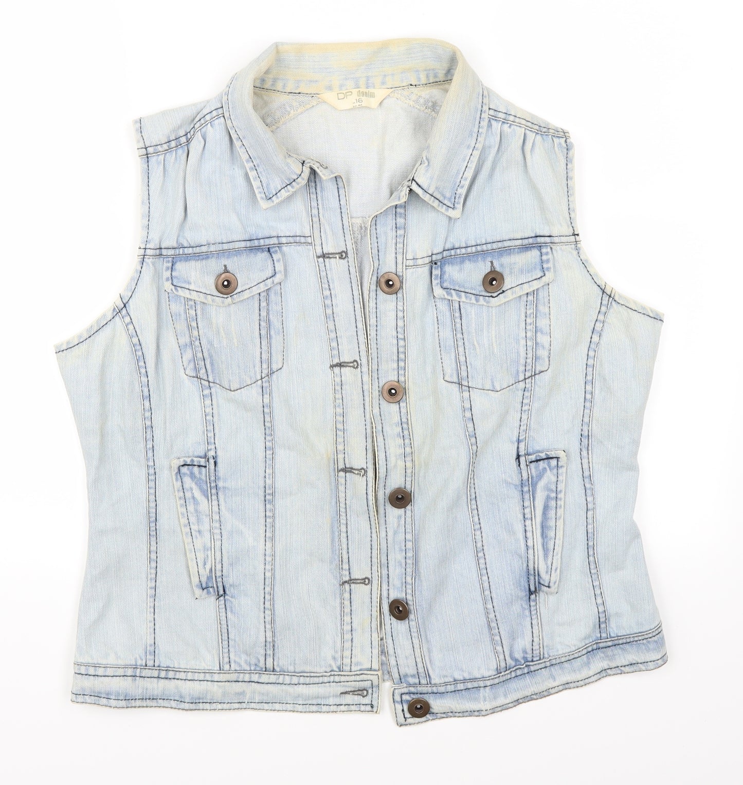 Dorothy Perkins Womens Blue  Denim Gilet Jacket Size 16