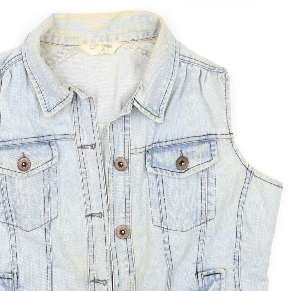 Dorothy Perkins Womens Blue  Denim Gilet Jacket Size 16