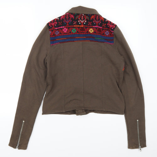 Ecole Womens Brown Geometric  Jacket  Size S