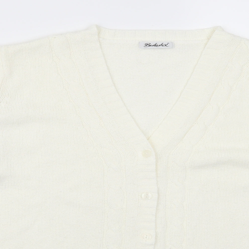 Berkertex Womens White   Cardigan Jumper Size 18