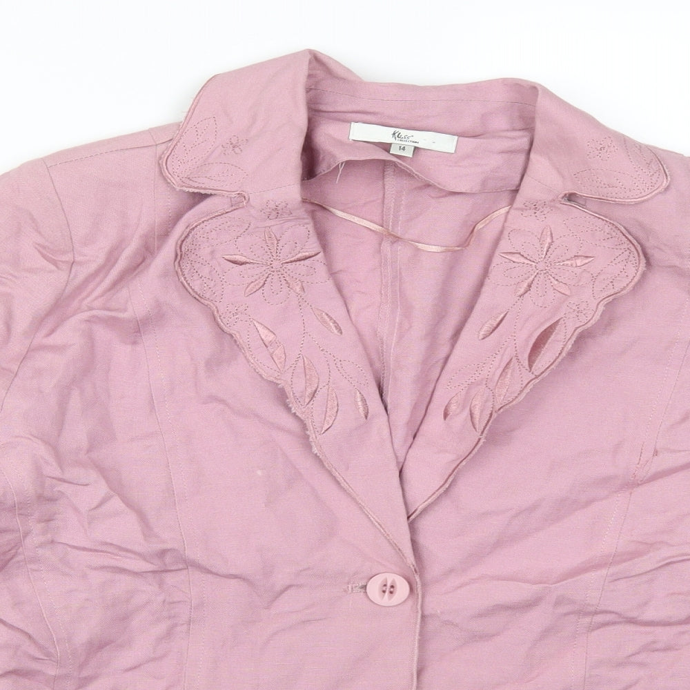 Klass Womens Pink Floral  Jacket  Size 14