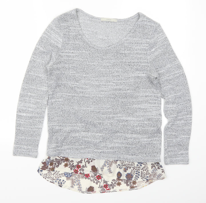 George Womens Grey Floral  Pullover Jumper Size 8