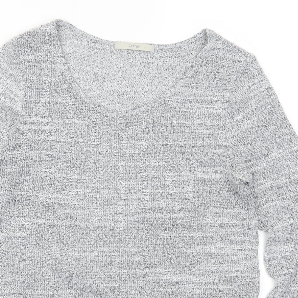 George Womens Grey Floral  Pullover Jumper Size 8