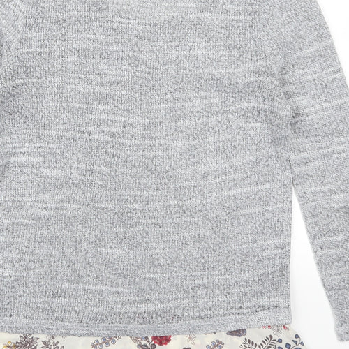 George Womens Grey Floral  Pullover Jumper Size 8