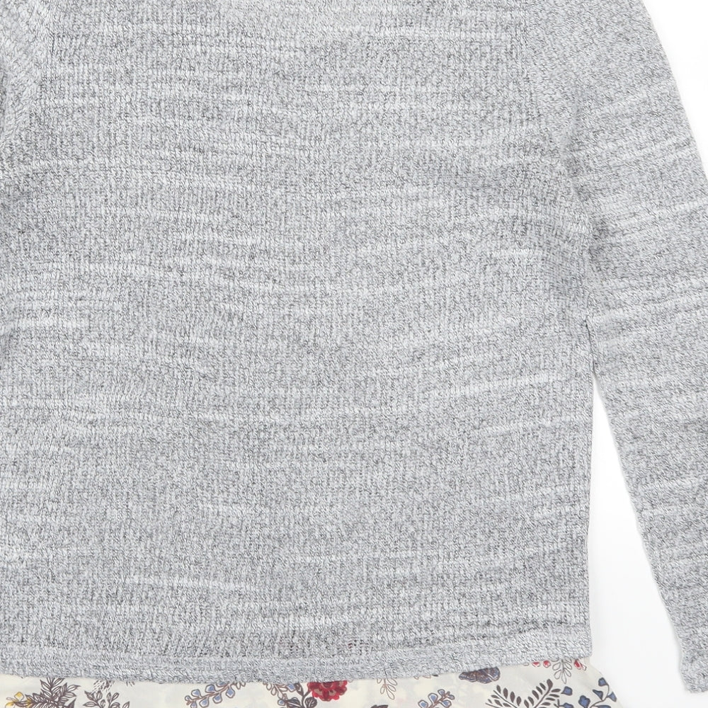 George Womens Grey Floral  Pullover Jumper Size 8