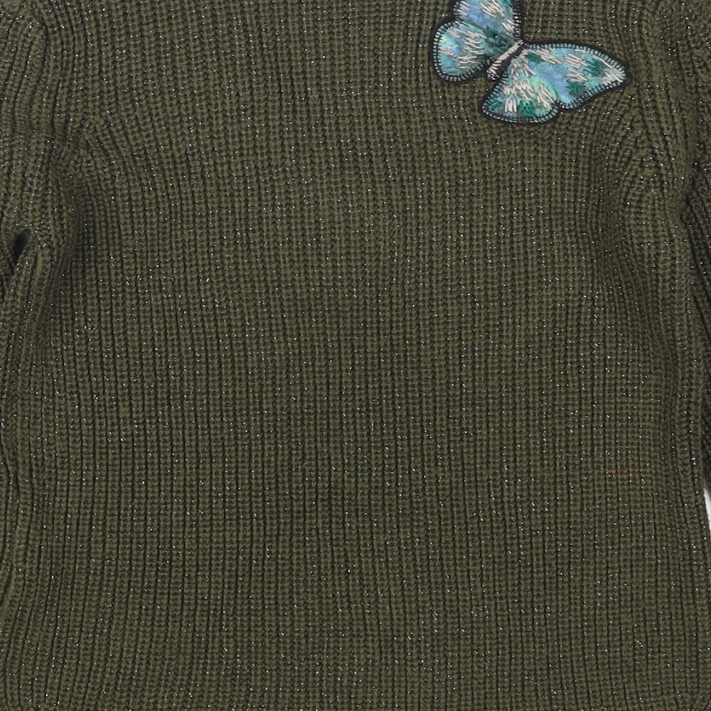 Zara Girls Green   Pullover Jumper Size 9-10 Years  - Butterfies