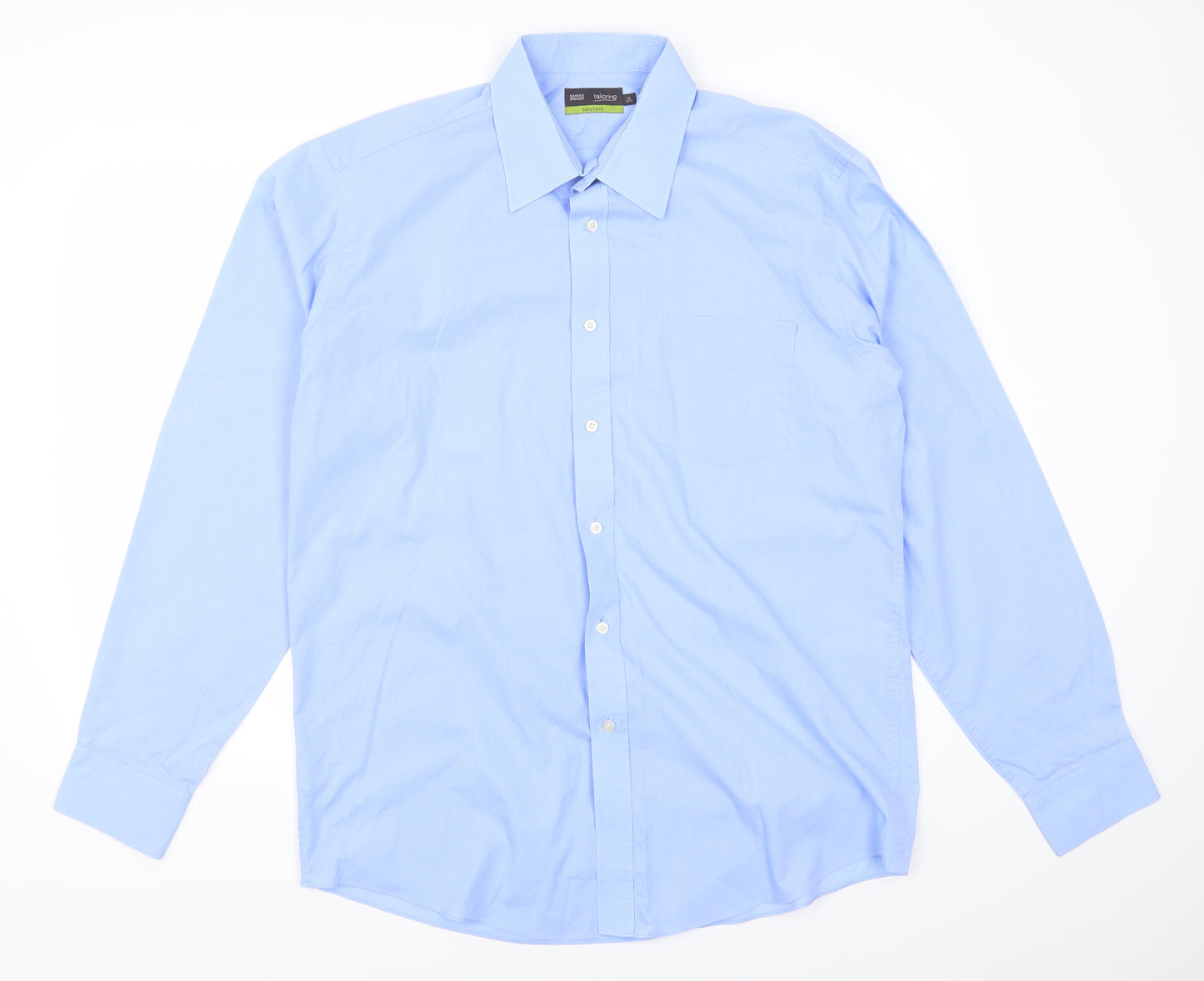 Marks and Spencer Mens Blue    Dress Shirt Size L