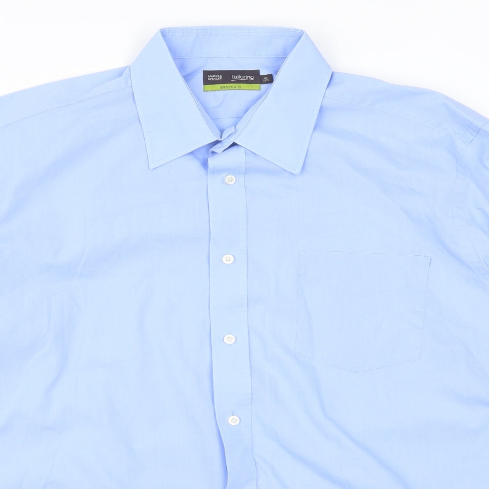 Marks and Spencer Mens Blue    Dress Shirt Size L