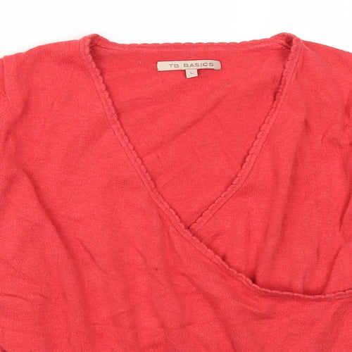 TB Basics Womens Red   Pullover Jumper Size L
