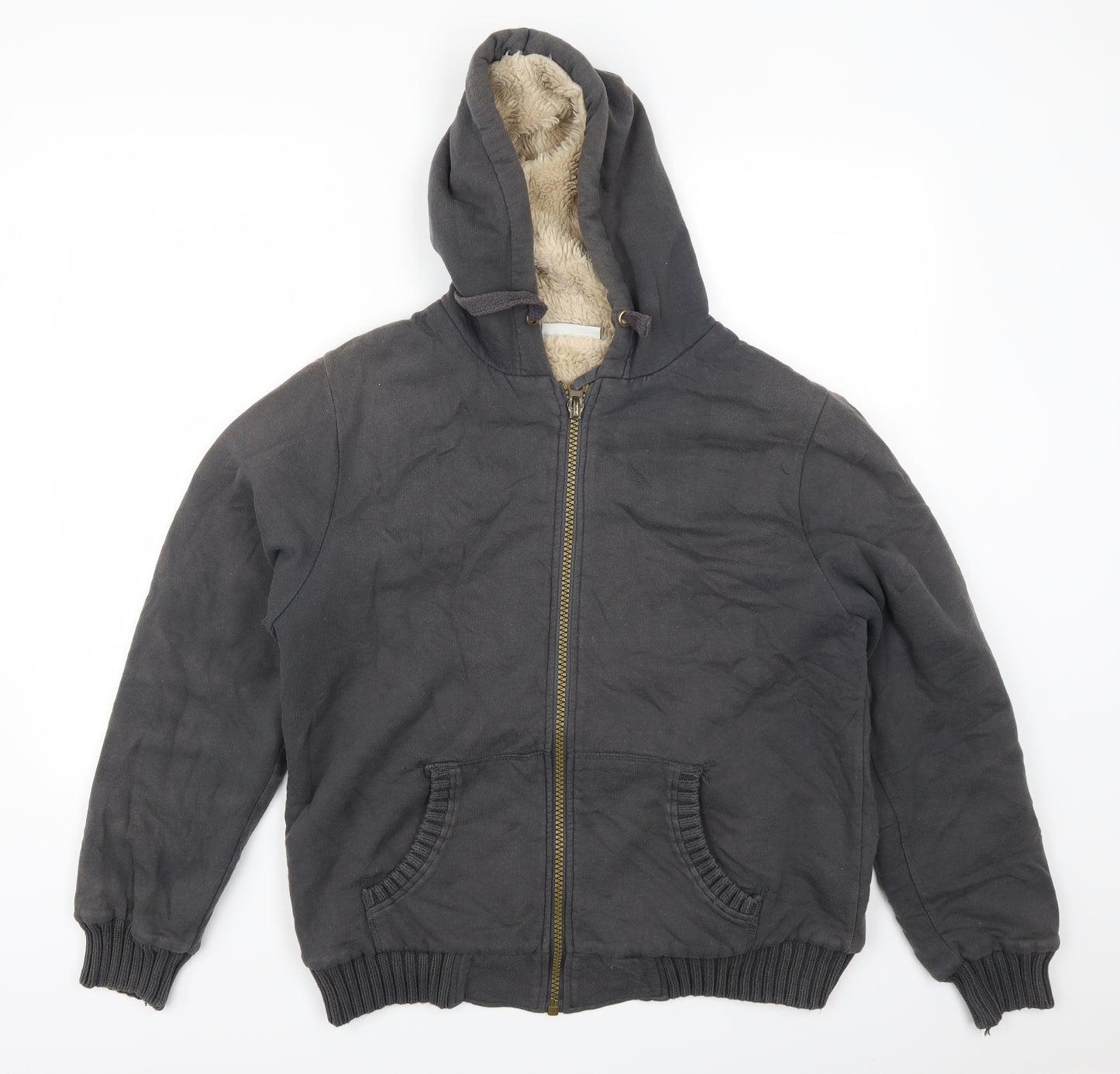 Dissident Mens Grey   Full Zip Hoodie Size M