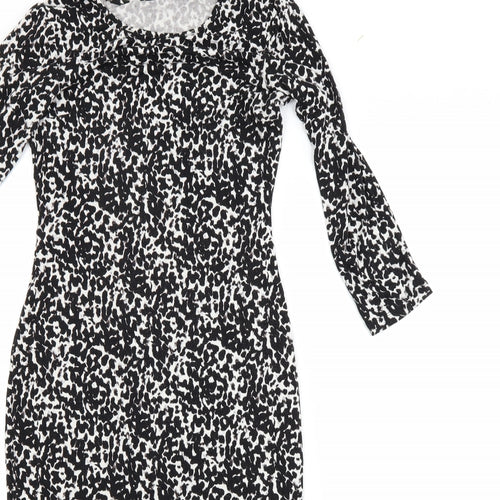 H&M Womens Black Animal Print  Bodycon  Size XS