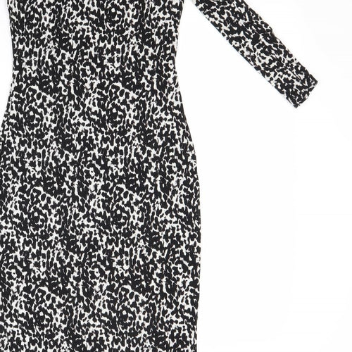 H&M Womens Black Animal Print  Bodycon  Size XS