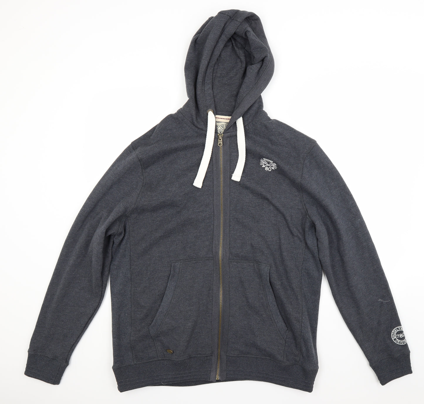 Brooklyn & Fox Mens Grey   Full Zip Hoodie Size XL