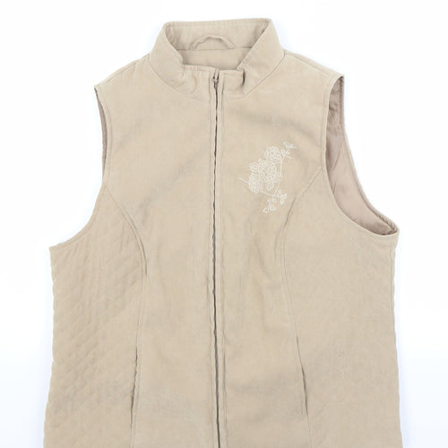 EWM Womens Beige   Gilet Coat Size 14