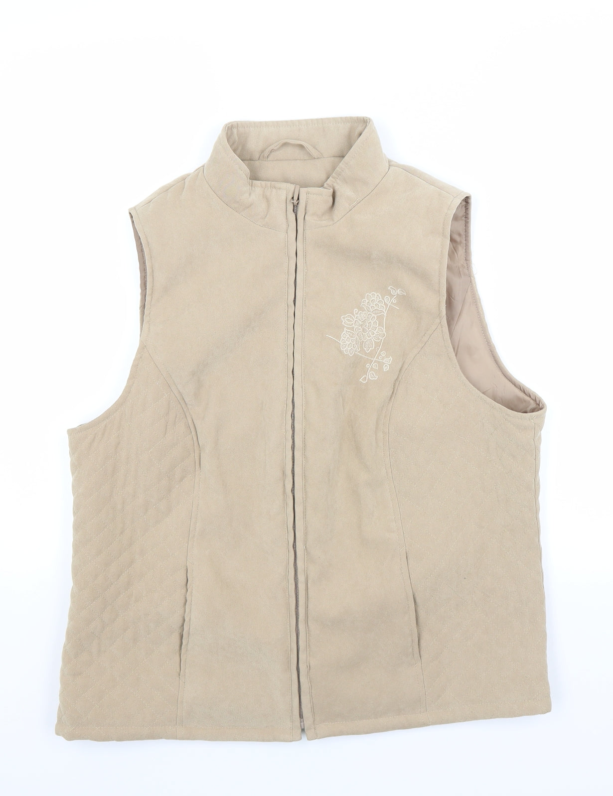 EWM Womens Beige   Gilet Coat Size 14