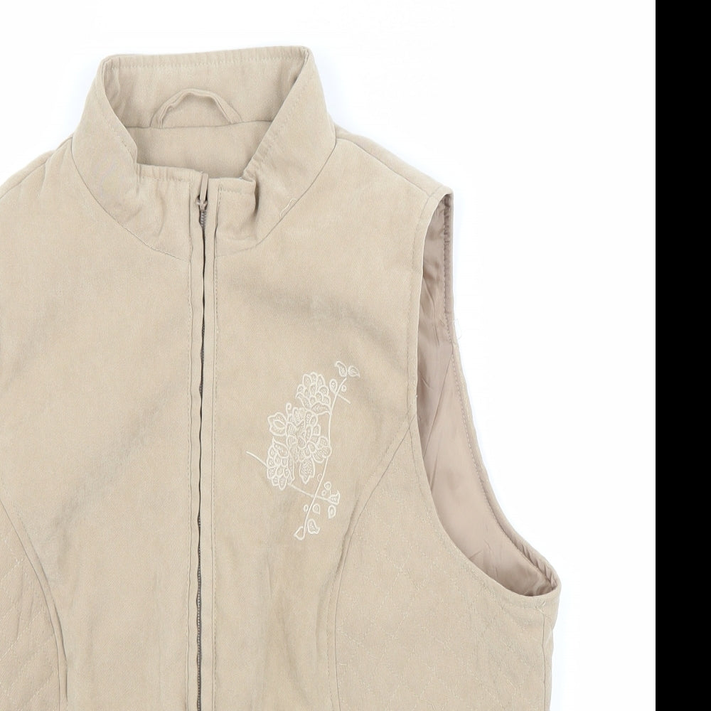 EWM Womens Beige   Gilet Coat Size 14