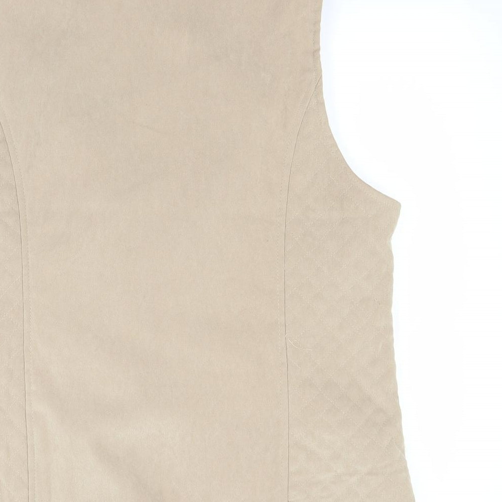 EWM Womens Beige   Gilet Coat Size 14