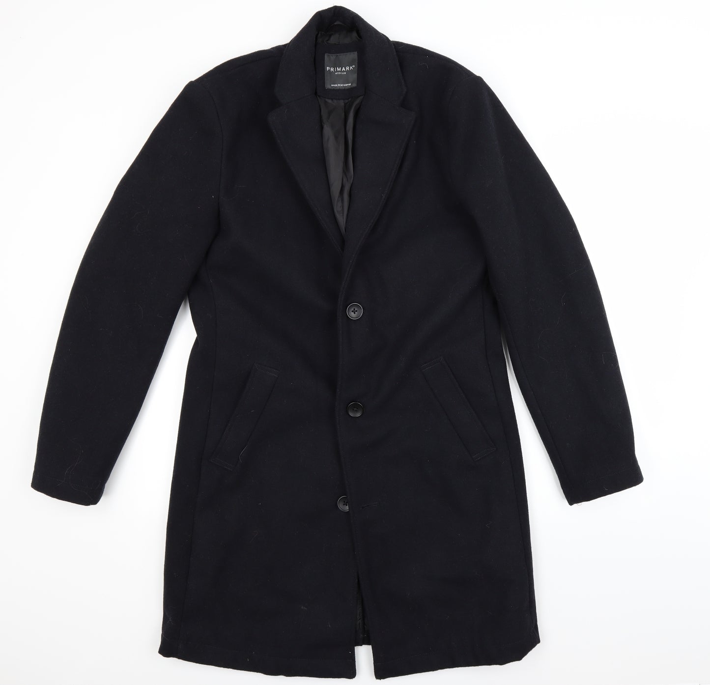 Primark Mens Blue   Overcoat Coat Size M
