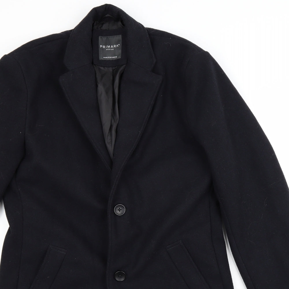 Primark Mens Blue   Overcoat Coat Size M