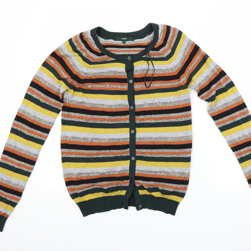 NEXT Womens Multicoloured Striped  Cardigan Jumper Size 8