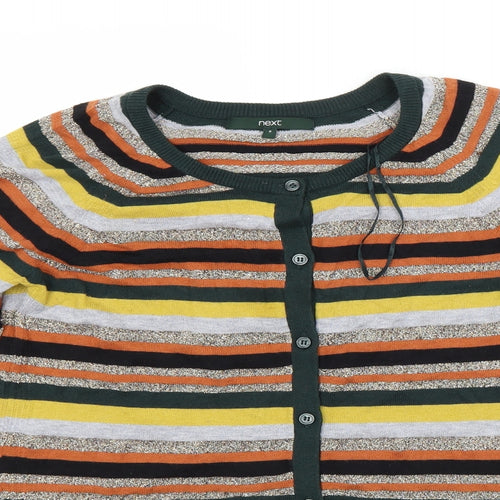 NEXT Womens Multicoloured Striped  Cardigan Jumper Size 8