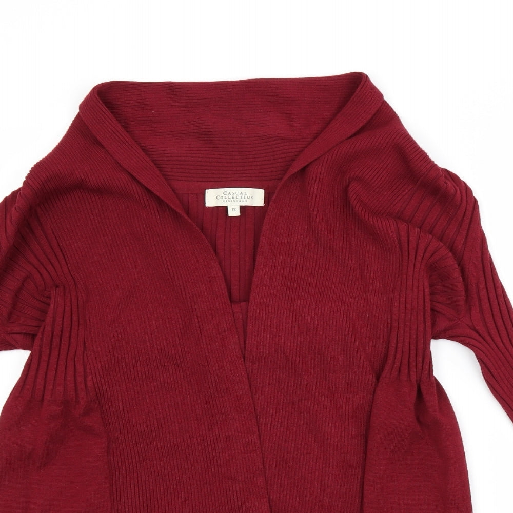 Debenhams Womens Red   Cardigan Jumper Size 12
