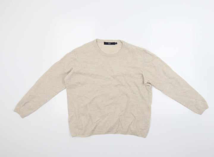 isle Womens Beige Pullover Jumper Size L