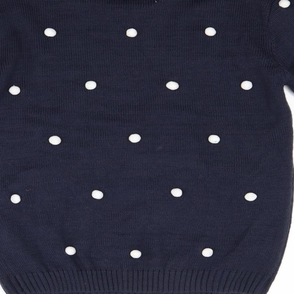Star Womens Blue Polka Dot  Pullover Jumper Size 12  - Christmas  Jumper