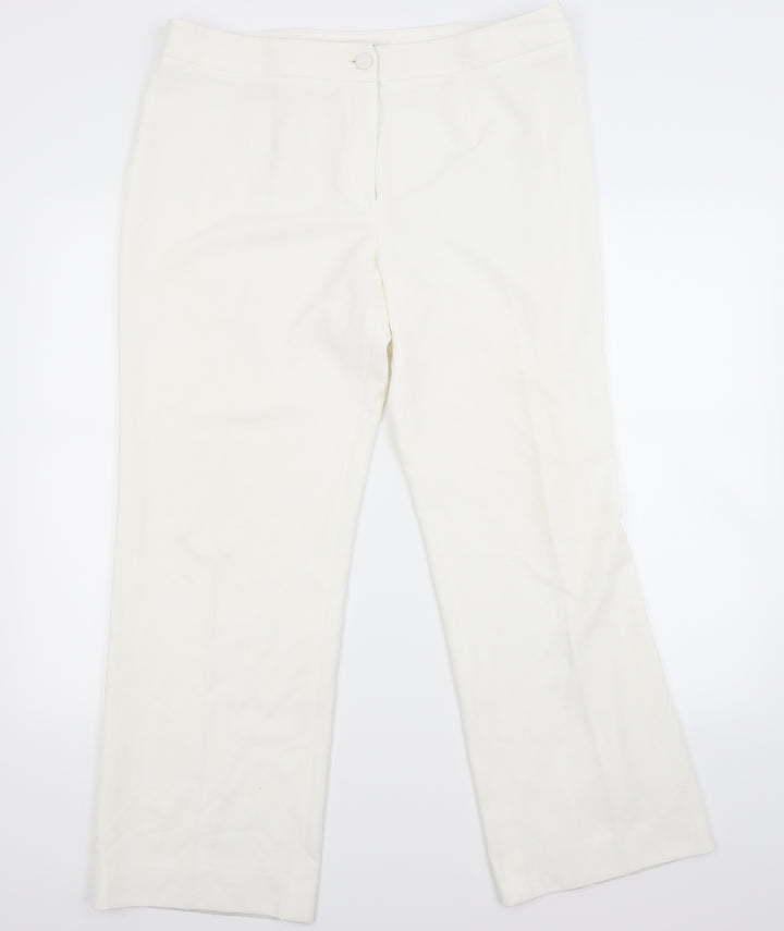 EWM Womens White Trousers Size 16 L28 in