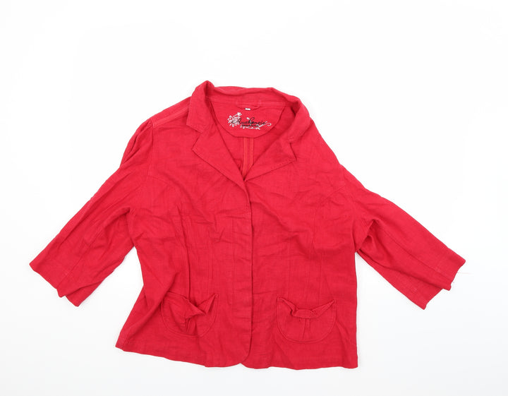 Evie Womens Red Jacket Coat Size 20