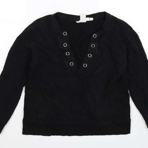 H&M Womens Black   Pullover Sweatshirt Size S