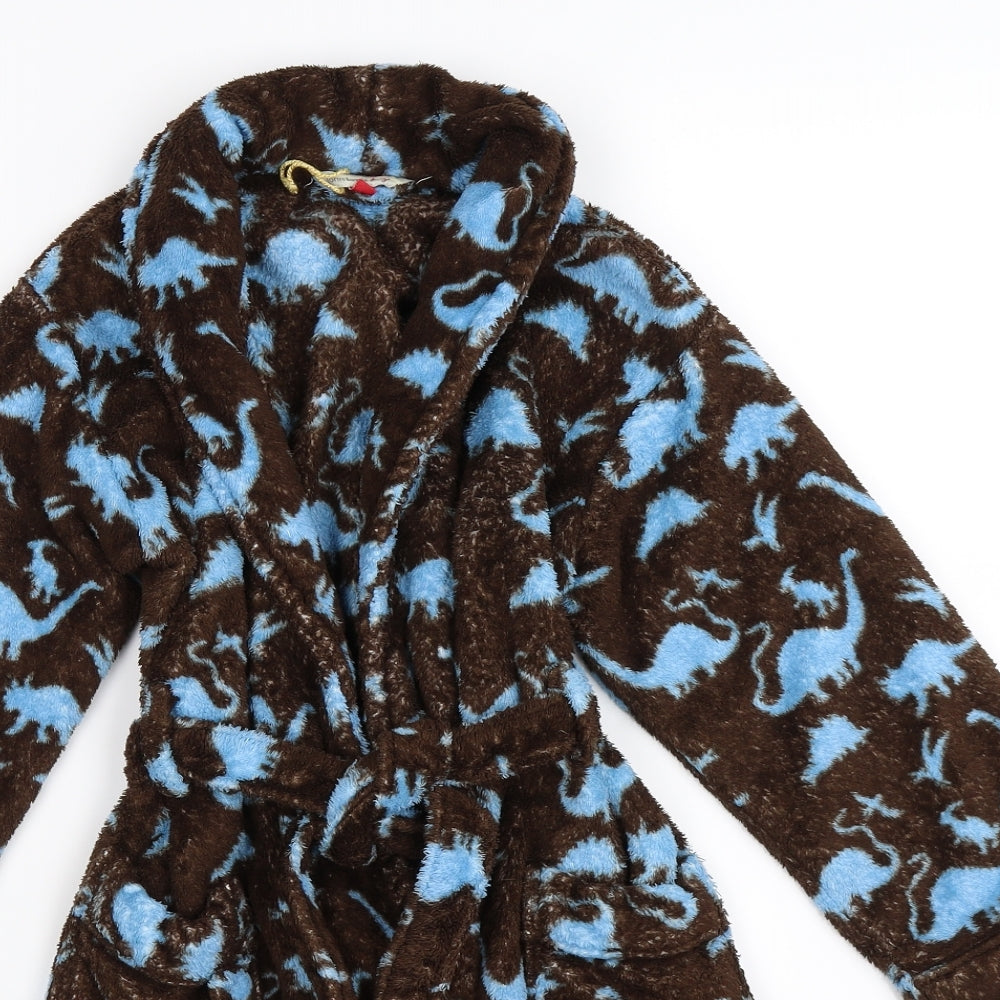 John Lewis Boys Multicoloured Solid Fleece  Robe Size 8 Years