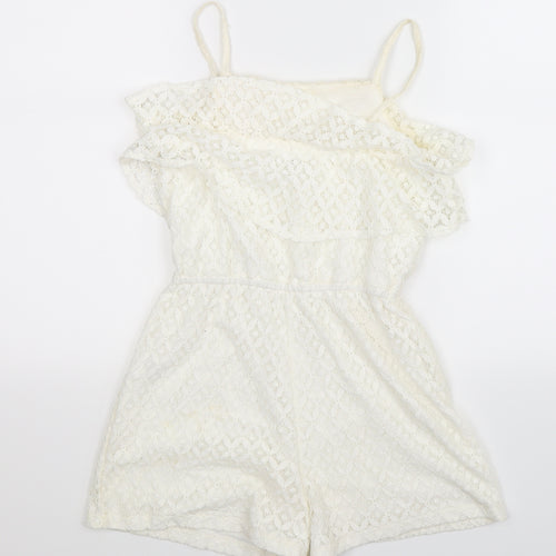 John Lewis Girls White   Jumpsuit One-Piece Size 11 Years