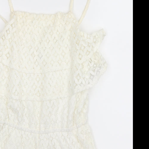 John Lewis Girls White   Jumpsuit One-Piece Size 11 Years